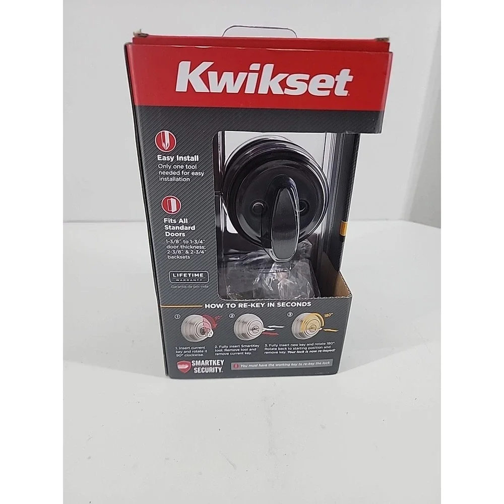 NEW KWIKSET 99800-122 KW1‎ Deadbolt Keyed One Side Venetian Bronze SmartKey
